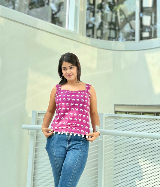 Togor - Magneta Sleeveless Cotton Top