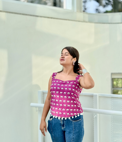 Togor - Magneta Sleeveless Cotton Top