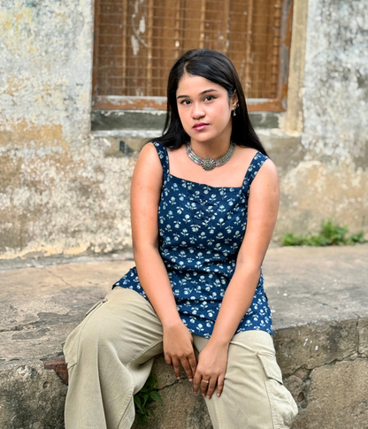 Premika - Corset Back Sleeveless Short Kurti